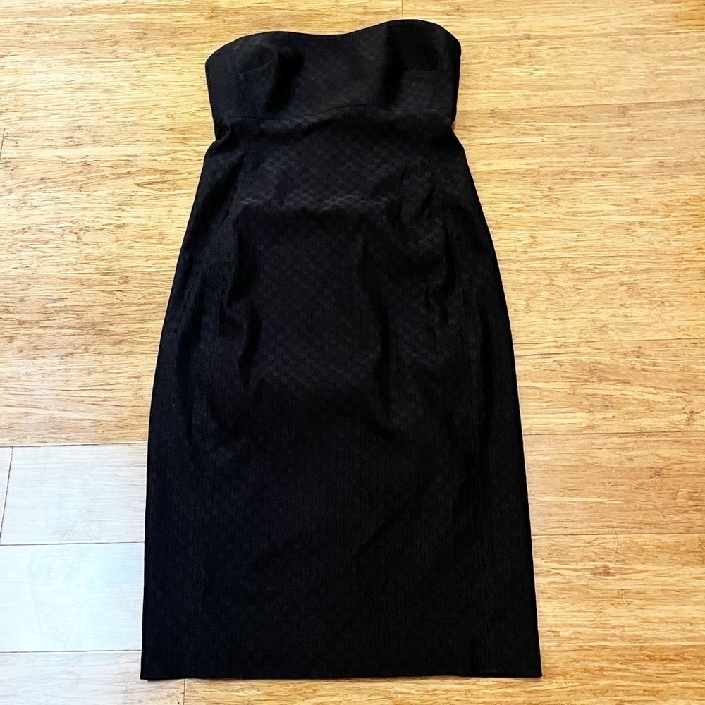 NWT! J. Crew strapless black empire waist cocktail lined zip-up dress. Size 4 - Picture 9 of 14